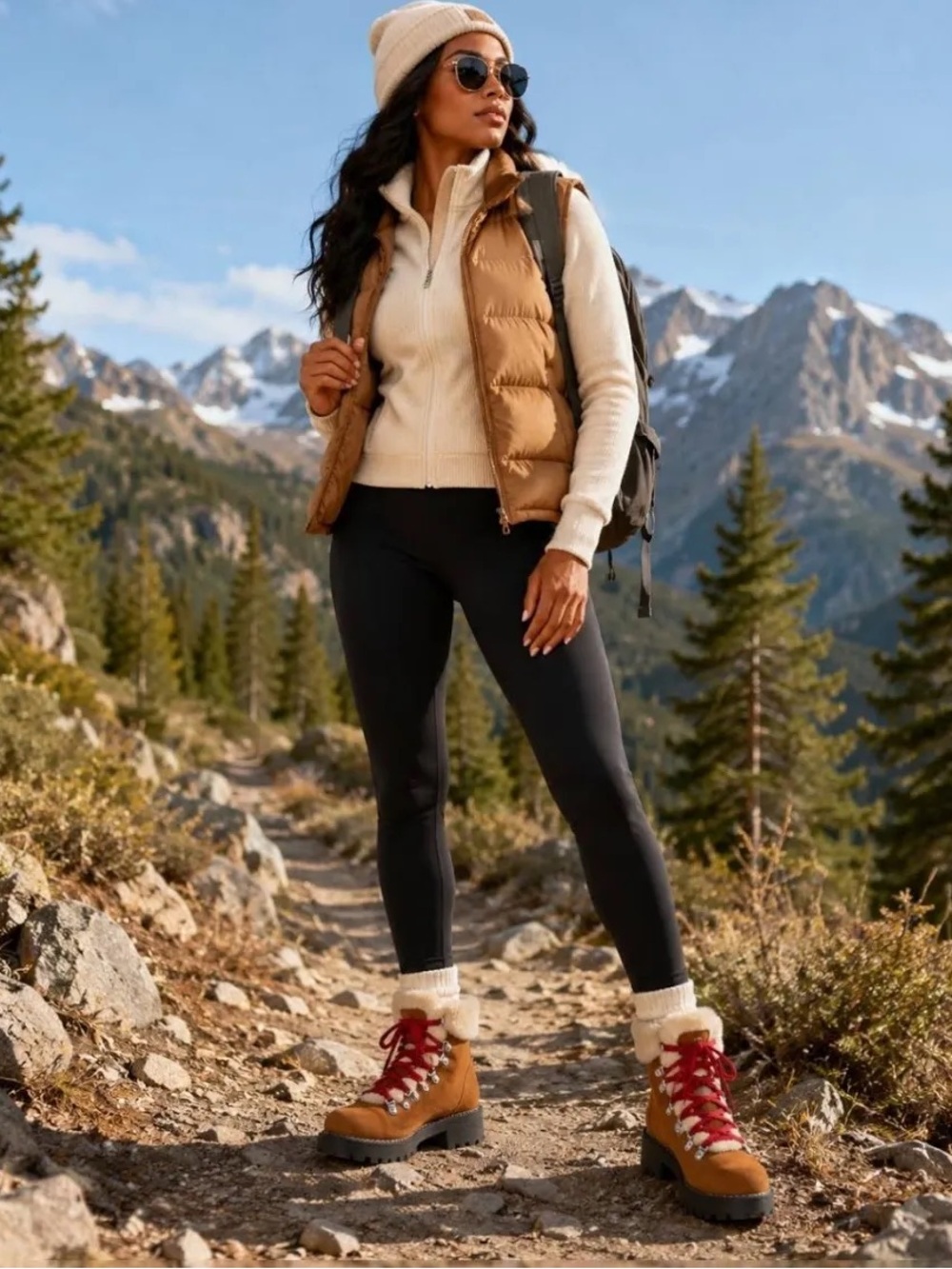 NEW J. Crew Nordic Winter Boots Danner DUPE  Hiking City Chic Fur Pecan Suede